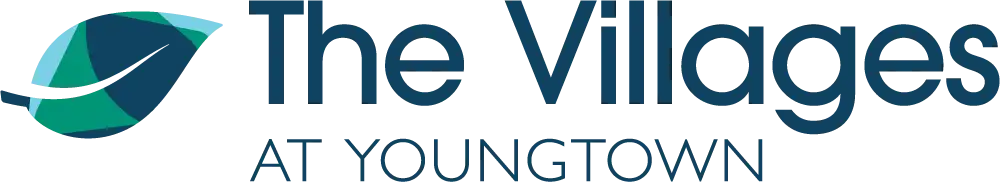 A logo for The Villages at Youngtown, a senior retirement community in AZ.